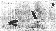 FIG 56.—Plan of the M&ecirc;n-an-tol from Lukis, showing that it was an apparatus for observing the sunrise in May and August in one direction and the sunset in February and November in the other. Sun's declination, 16&deg; N. or S.
