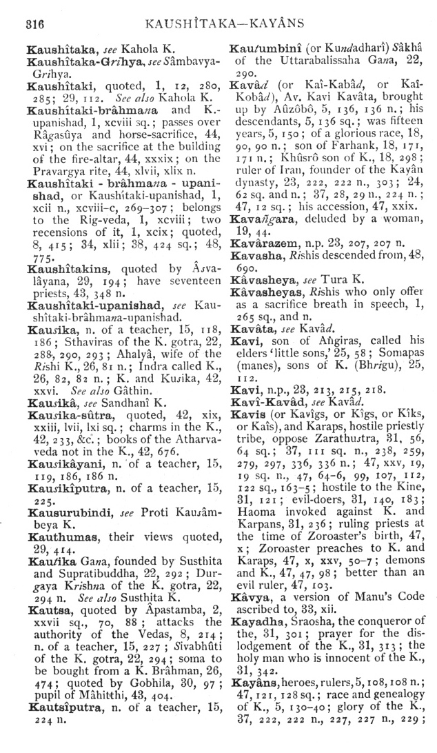Page 316. Kaush&icirc;taka—Kay&acirc;ns