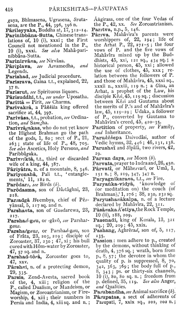 Page 418. P&acirc;rikshitas—P&acirc;supatas