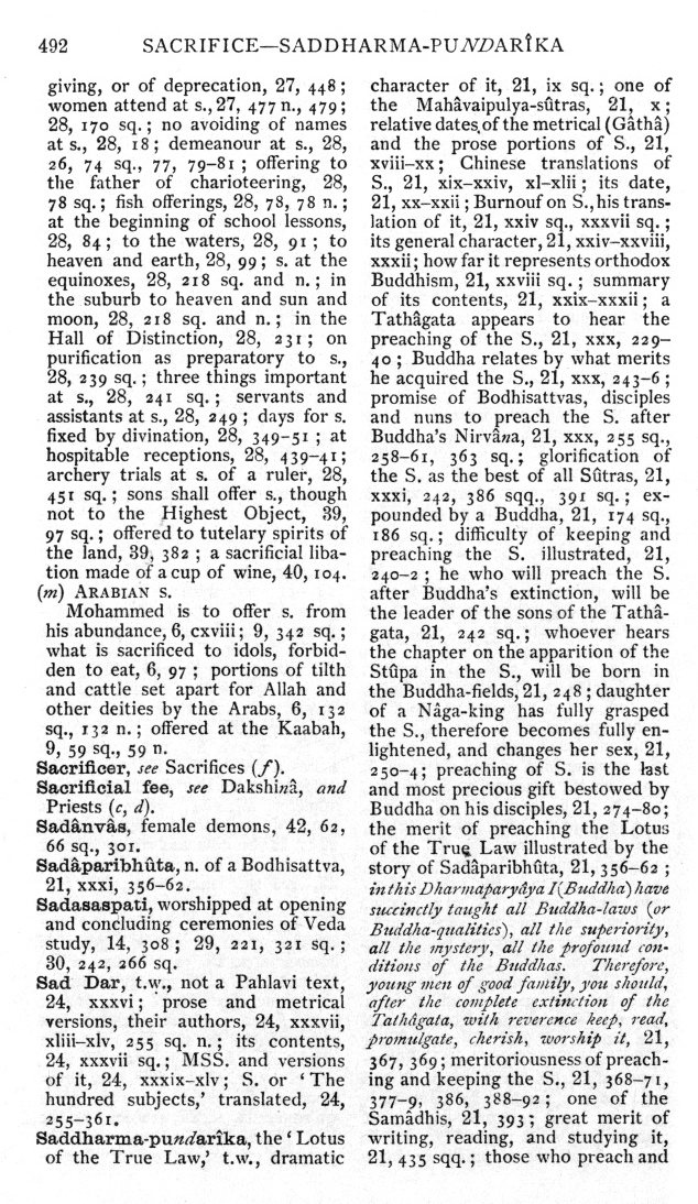 Page 492. Sacrifice—Saddharma-Pundar&icirc;ka