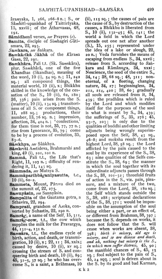 Page 499. Samhit&acirc;-Upanishad—Sams&acirc;ra