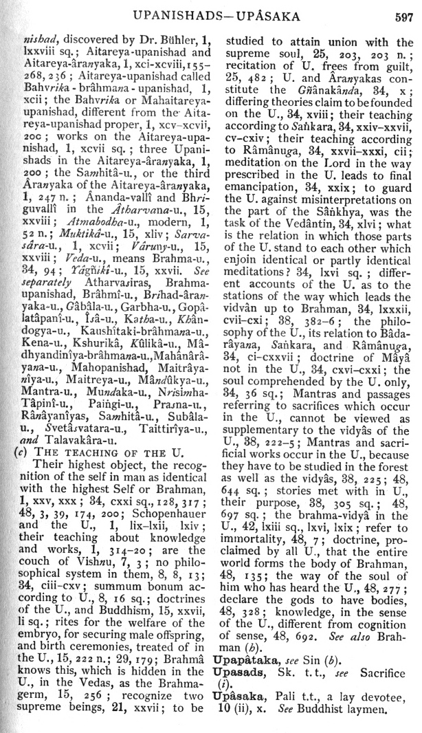 Page 597. Upanishads—Up&acirc;saka